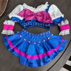 Sparkling blue and pink custom Jazz costume